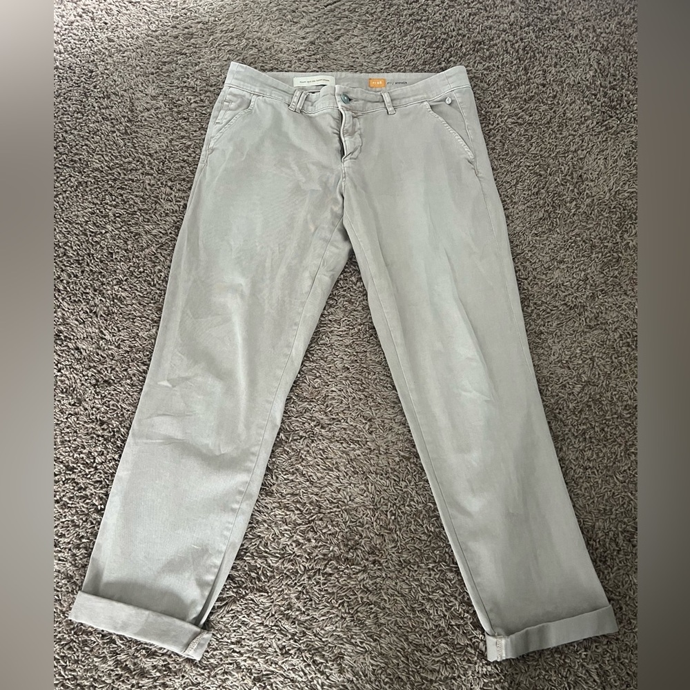 Pilcro Womens Pants Beige Size 28 Anthropologie Chino Fit Hyphen Cotton Blend